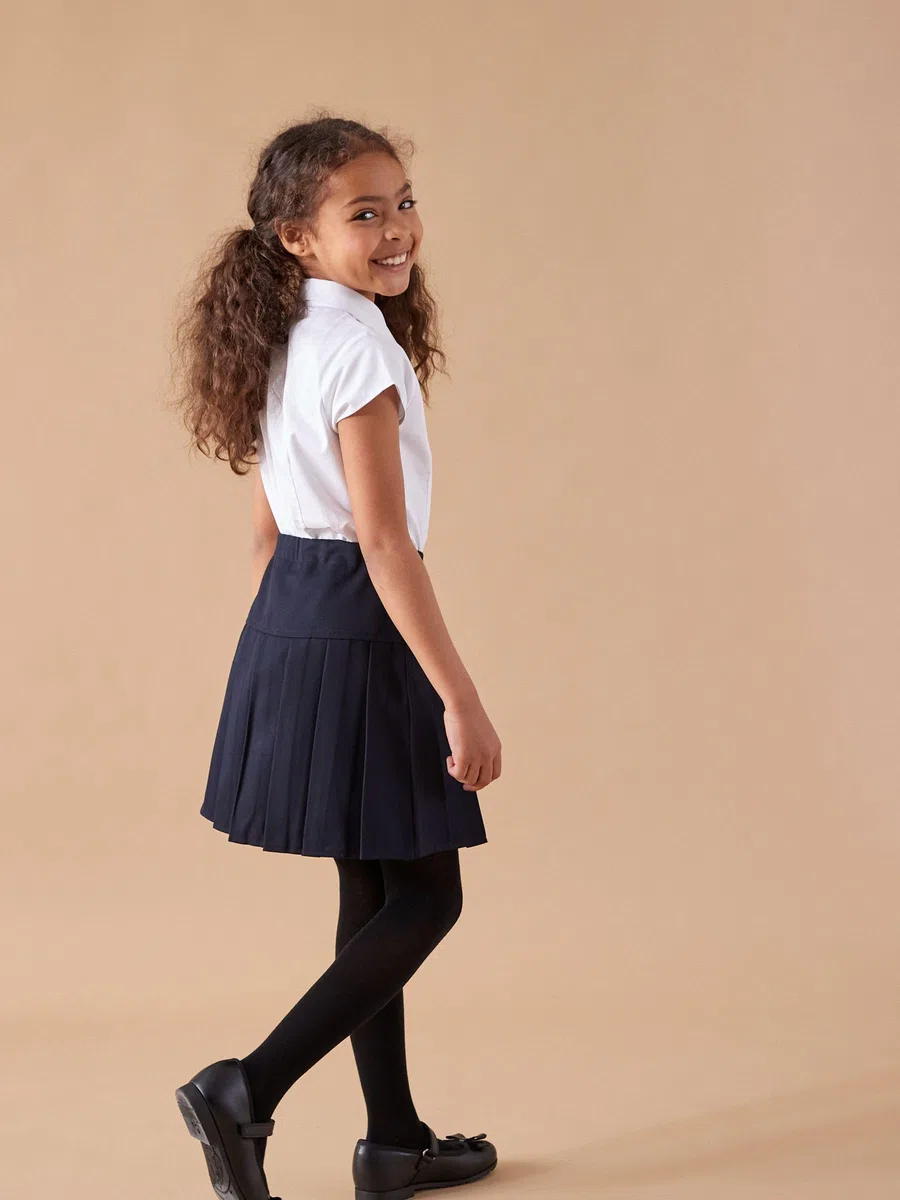 NEXT Fille Jupe d’école plissée à Taille Classique, Lot de 2