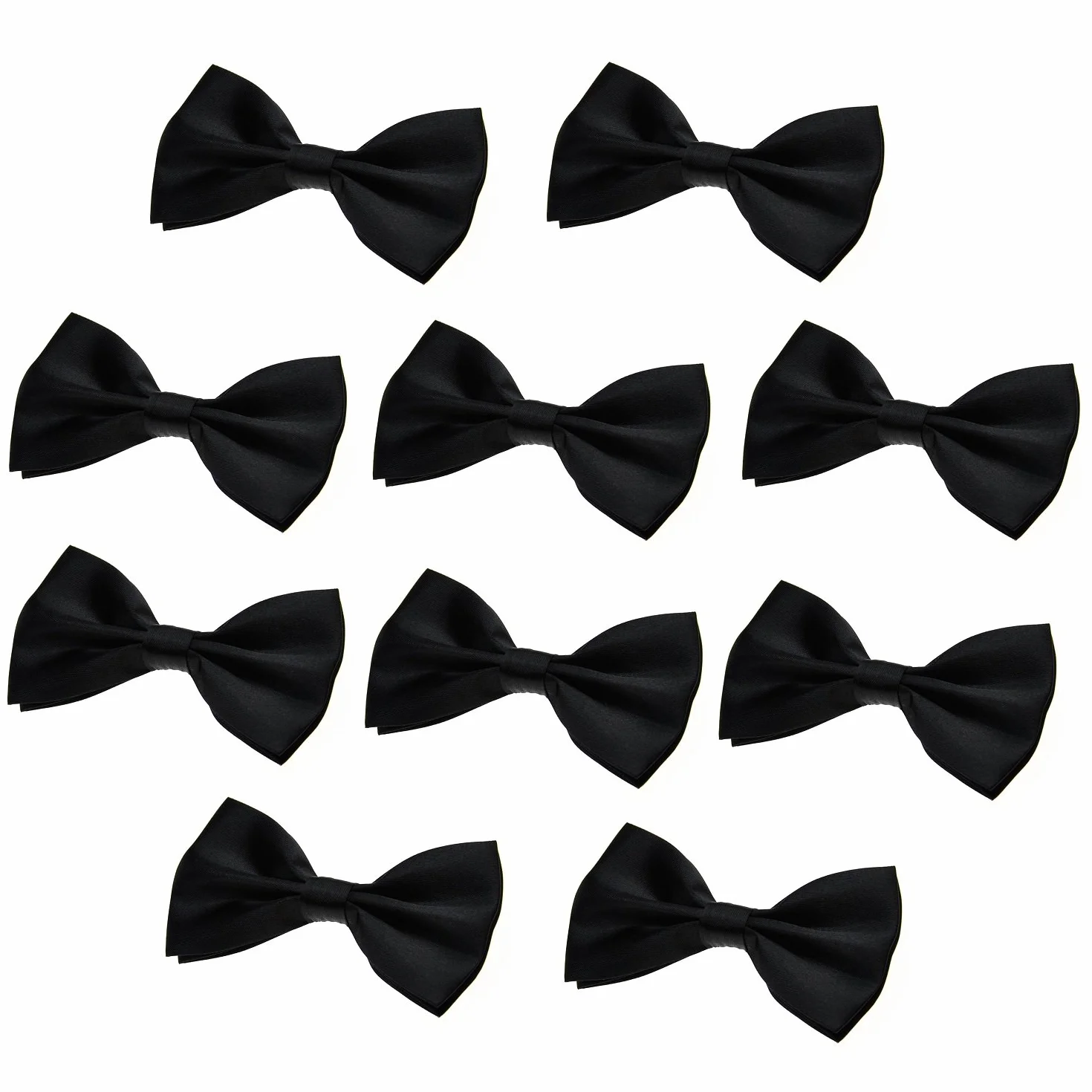 DonDon Lot de 10 Noeud papillon pour homme 12 x 6 cm avec crochet déjà lié et réglable