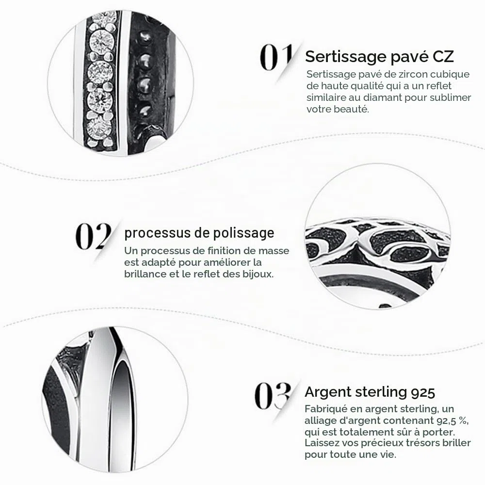 NINGAN Argent Sterling 925 Charme Lettre de l'alphabet Femmes Pearl Charms avec 5A Zircone Compatible pour Européen Bracelets