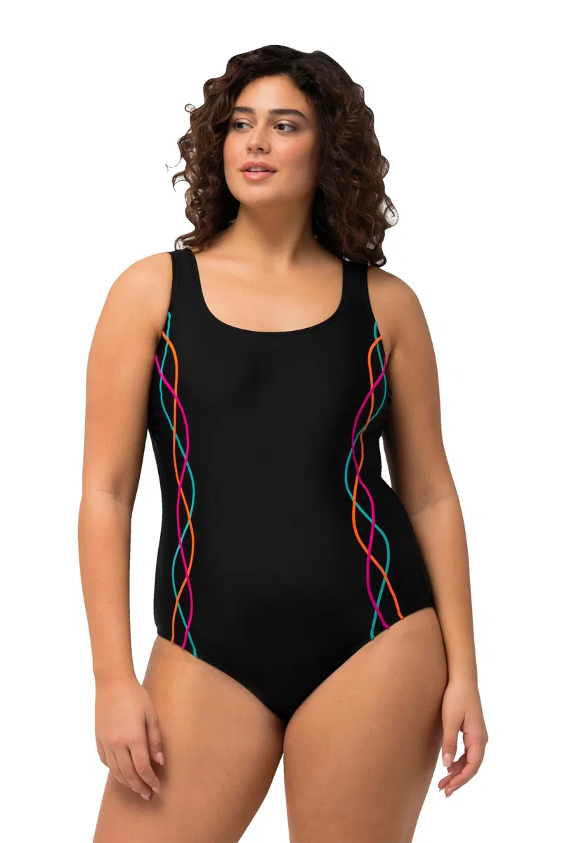 Ulla Popken Femme Grandes Tailles Maillot de Bain, passepoils, Bande sous la Poitrine, Doublure Poitrine 747874