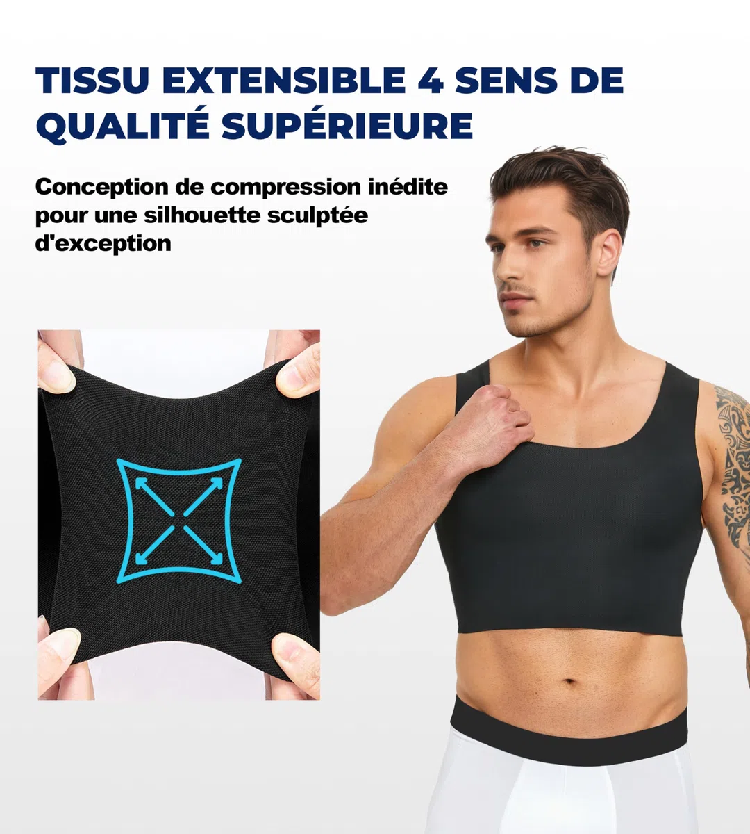 Compression Gynécomastie Poitrine Binder Amincissant Corest Tank Top Breast Bra pour Transgenre FTM Tomboy Hommes Femmes