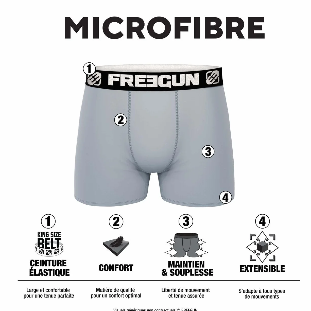 FREEGUN Boxer Enfant One Piece, Caleçon Garçon, Confortable & Ultra-Doux (Lot de 4)