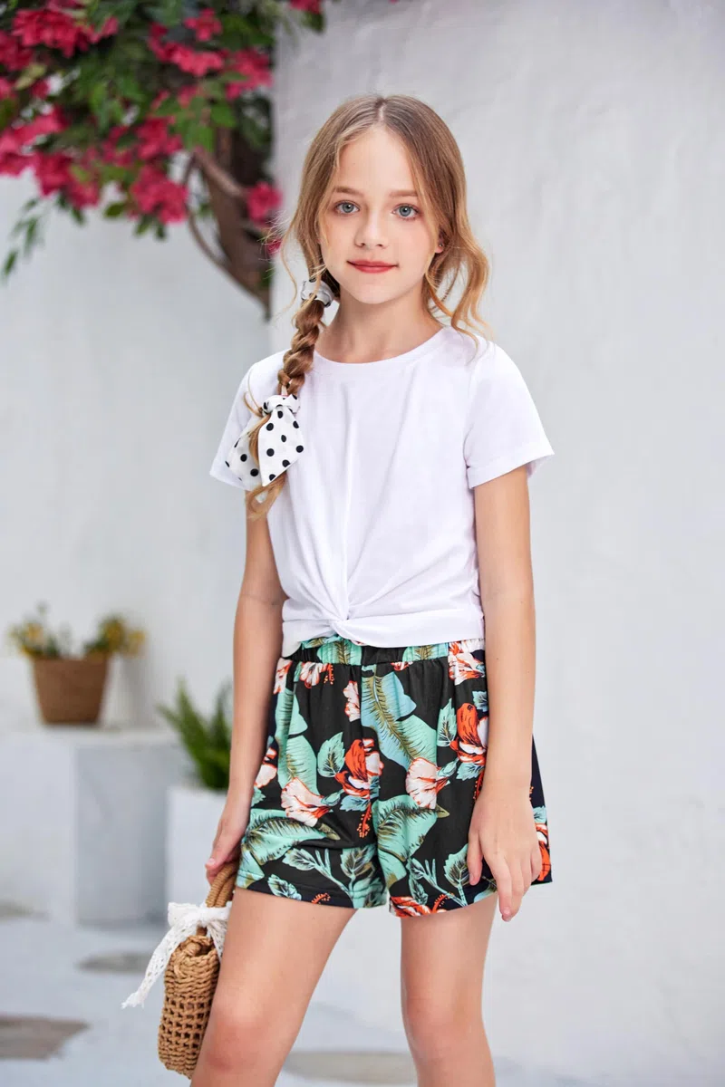 Arshiner Filles Débardeurs avec Short Set Enfants Ensembles de vêtements d'été Mode décontractée T-shirts sans manches Ensembles Vêtements pour Fille