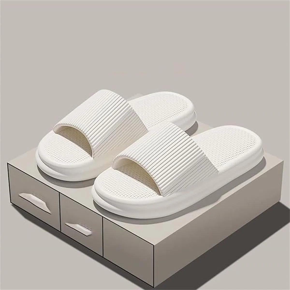 Claquettes Hommes Femmes Chaussons Antidérapants Pantoufles de Nuage Léger Pantoufles de Douche Souplesse Sliders Soft Tongs Sandales pour Maison,Jardin,Plage,Piscine