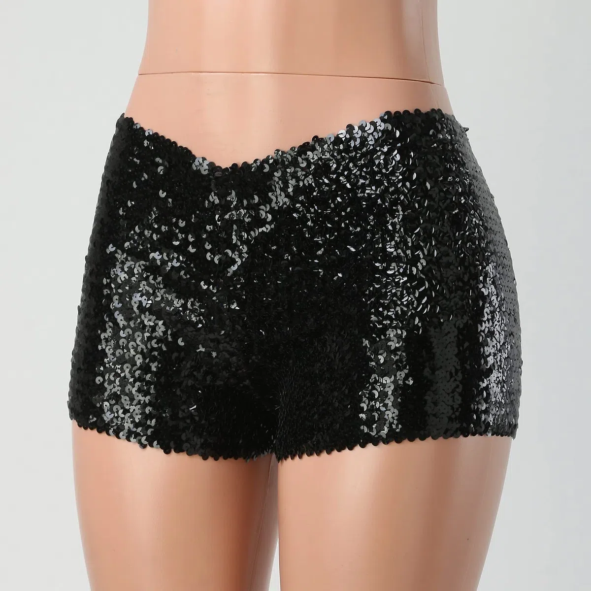 Short pour Femme avec Paillettes Sexy Mini Short de Danse Paillettes Brillant pour Femme Sequin Shine Glitter Taille Haute Ligne A Sparkly Party Club de Nuit Costumes de Carnaval