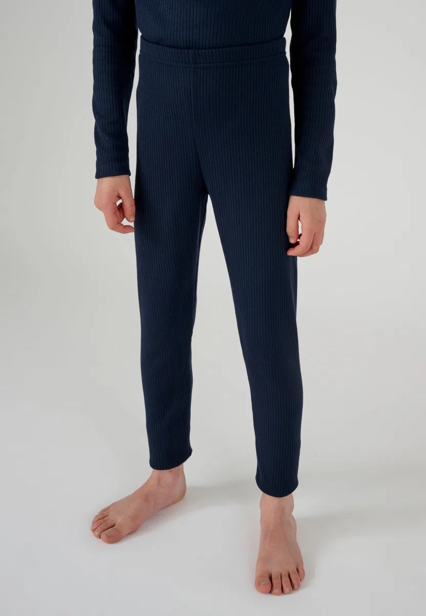 Damart - Caleçon Thermique Thermolactyl Côtes Molletonnées Enfant Bleu Taille 2ans