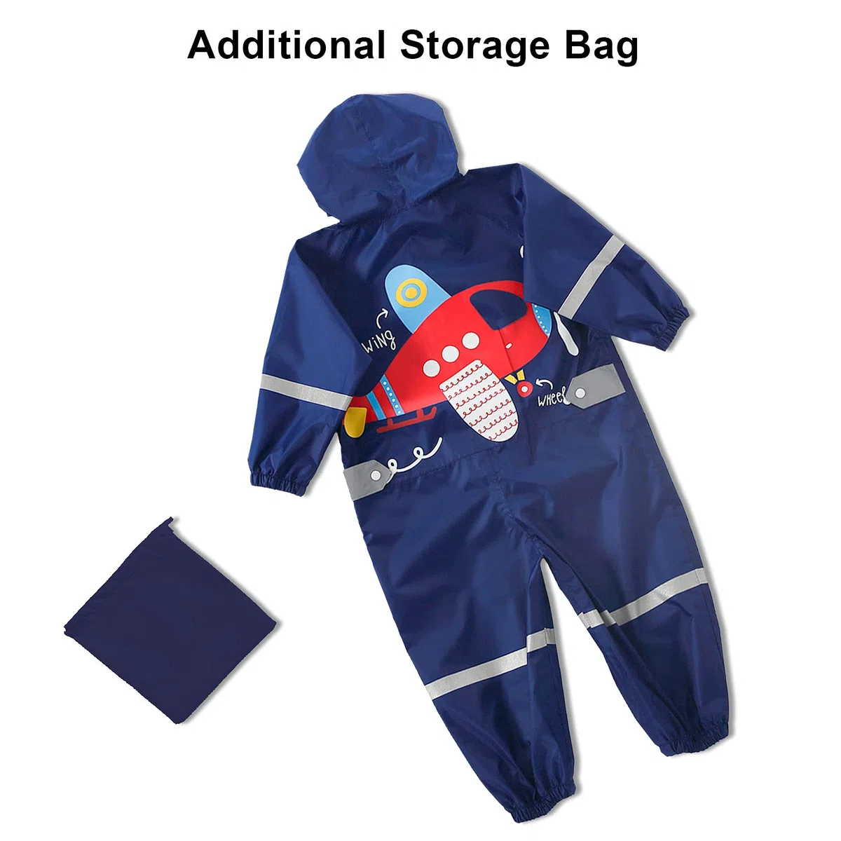 Imperméable á Capuche Enfants Combinaison de Pluie Poncho Léger Long Réfléchissant Randonnée Running Sport Vélo Manteaux de Pluie Animal Imprimé Unisexe Filles Garçons 1 2 3 4 5 6 7 8 Ans