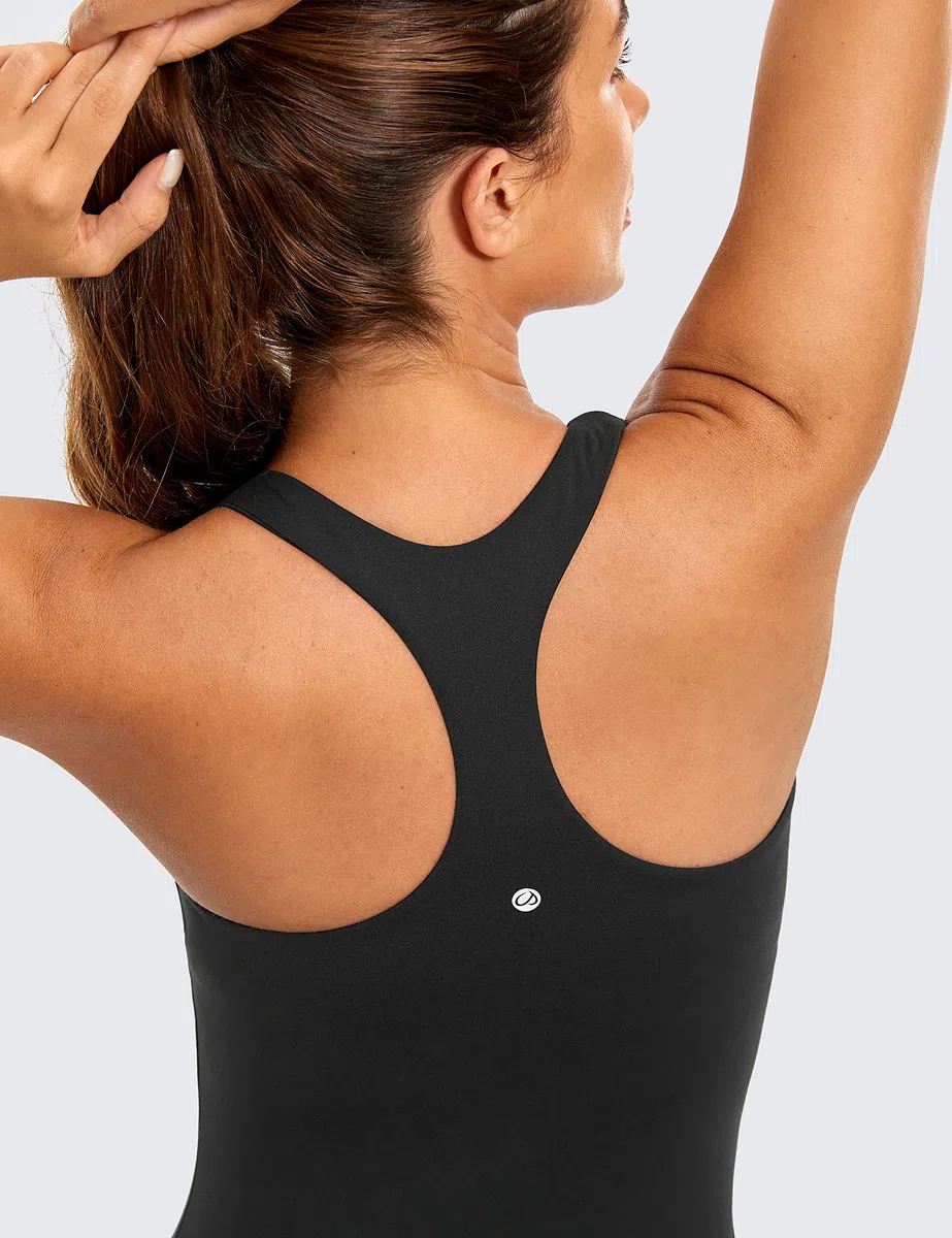 CRZ YOGA Butterluxe Palangre Débardeurs d'entraînement pour Femme avec Soutien-Gorge de Sport Intégré à Dos Nageur