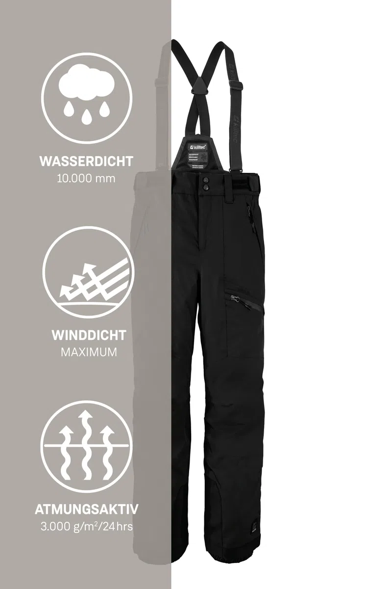 Killtec Boys Skihose 242 - Pantalon de Ski avec Braguette Amovible et Protection des Bords - Skihose - Garçon