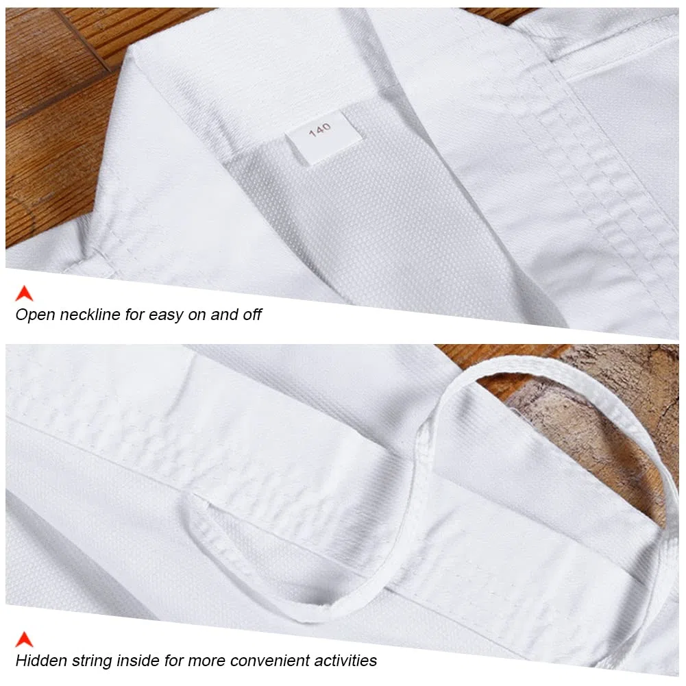 Kimono Judo Enfant avec Ceinture Garçon Confortable Professionnel Kimono Karaté Fille Col en V Tenue de Taekwondo