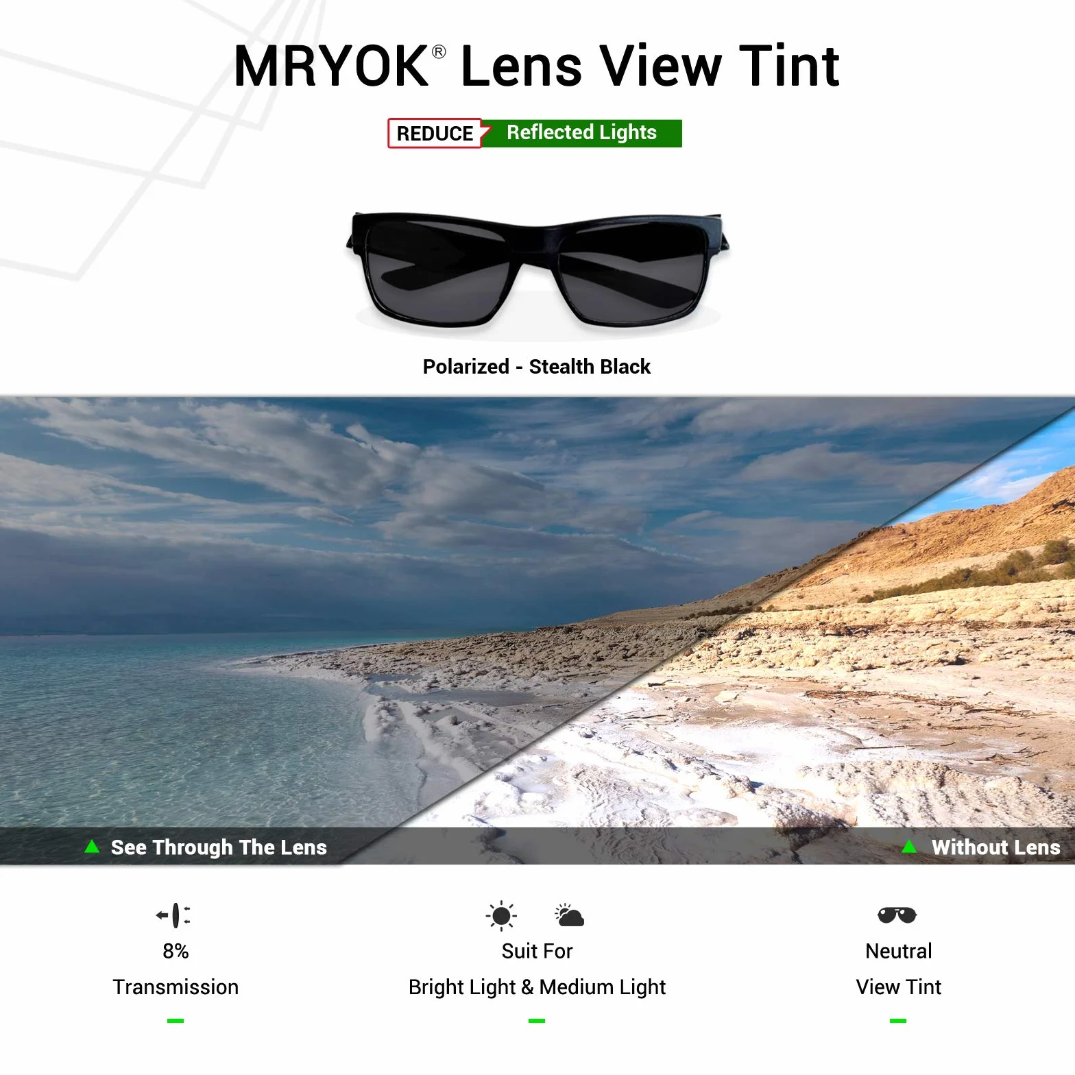 Mryok Verres polarisés de rechange pour Ray-Ban RB4181 57 mm - Options