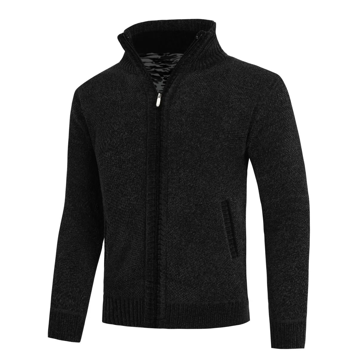 Allthemen Gilet Cardigan Homme Col Montant Veste Laine Knitted Sweater Grosse Maille 5 Couleurs