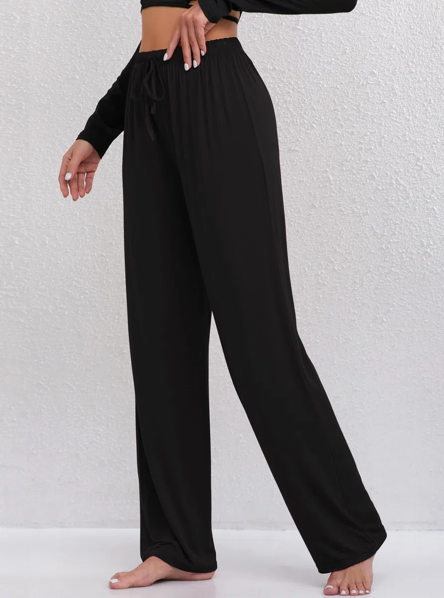 FEQO 2 Pièces Bas de Pyjama Femmes Pantalon de Pyjama Taille Élastique Pantalon Long Lâche Leggings De Yoga femme