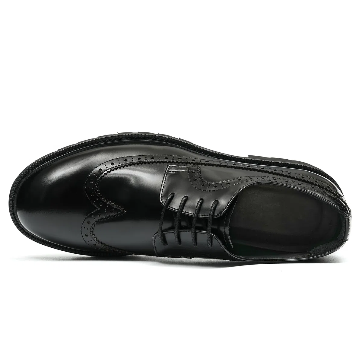 Générique Brogues Décontractées Confortables à Semelle Epaisse pour Hommes Chaussures Habillées Basses Lacets à Bout Rond en Cuir Derbys Formels Affaires