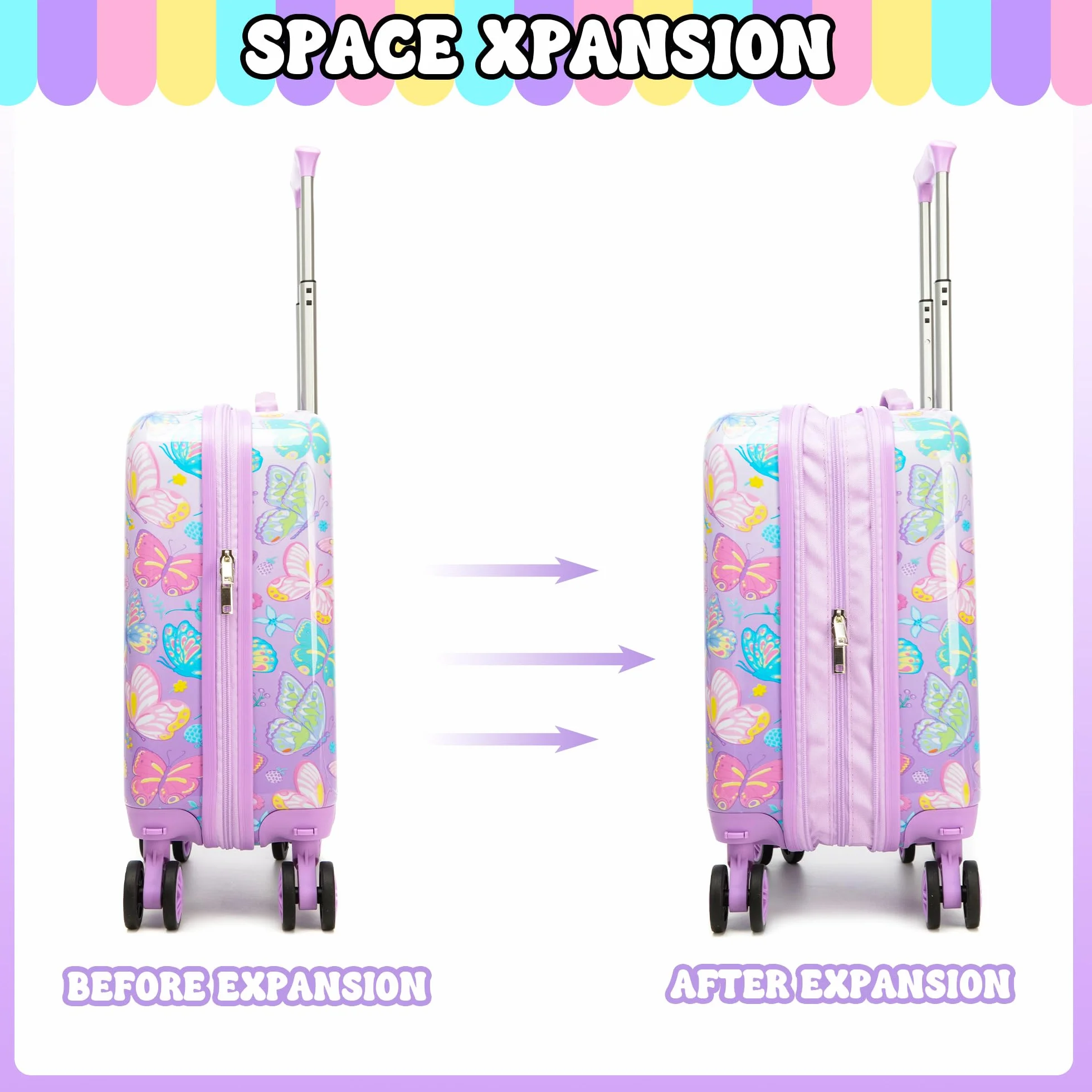 HTgroce Valise pour Enfants 4 Roues Bagages à Main est en ABS, Valise de Cabine EasyJet Valise Cabine