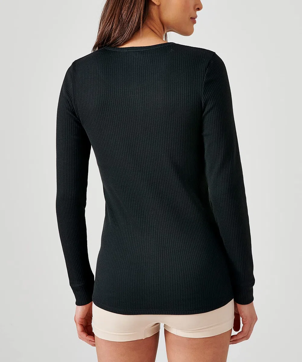 Damart T-Shirt Thermolactyl Col Rond, Côtes Molletonnées Haut Thermique Femme (Lot de 1)