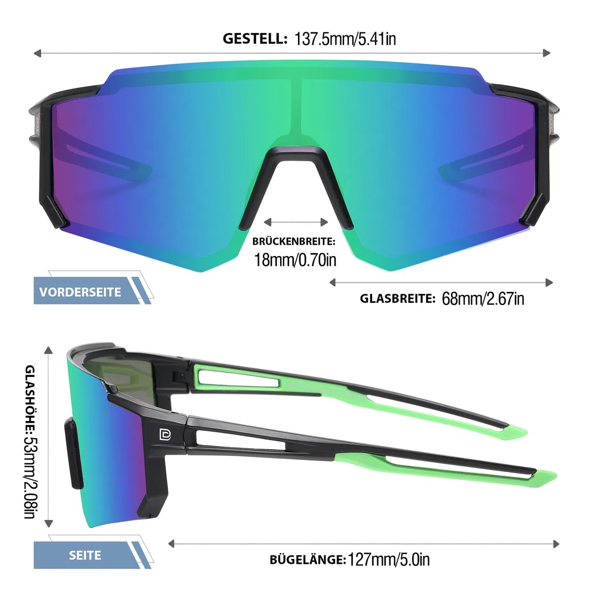 DUCO Lunettes de soleil polarisées DK310 - Pour jeunes garçons et filles - Pour le cyclisme - Cadre léger UV400 - Pour enfant de 8 à 16 ans