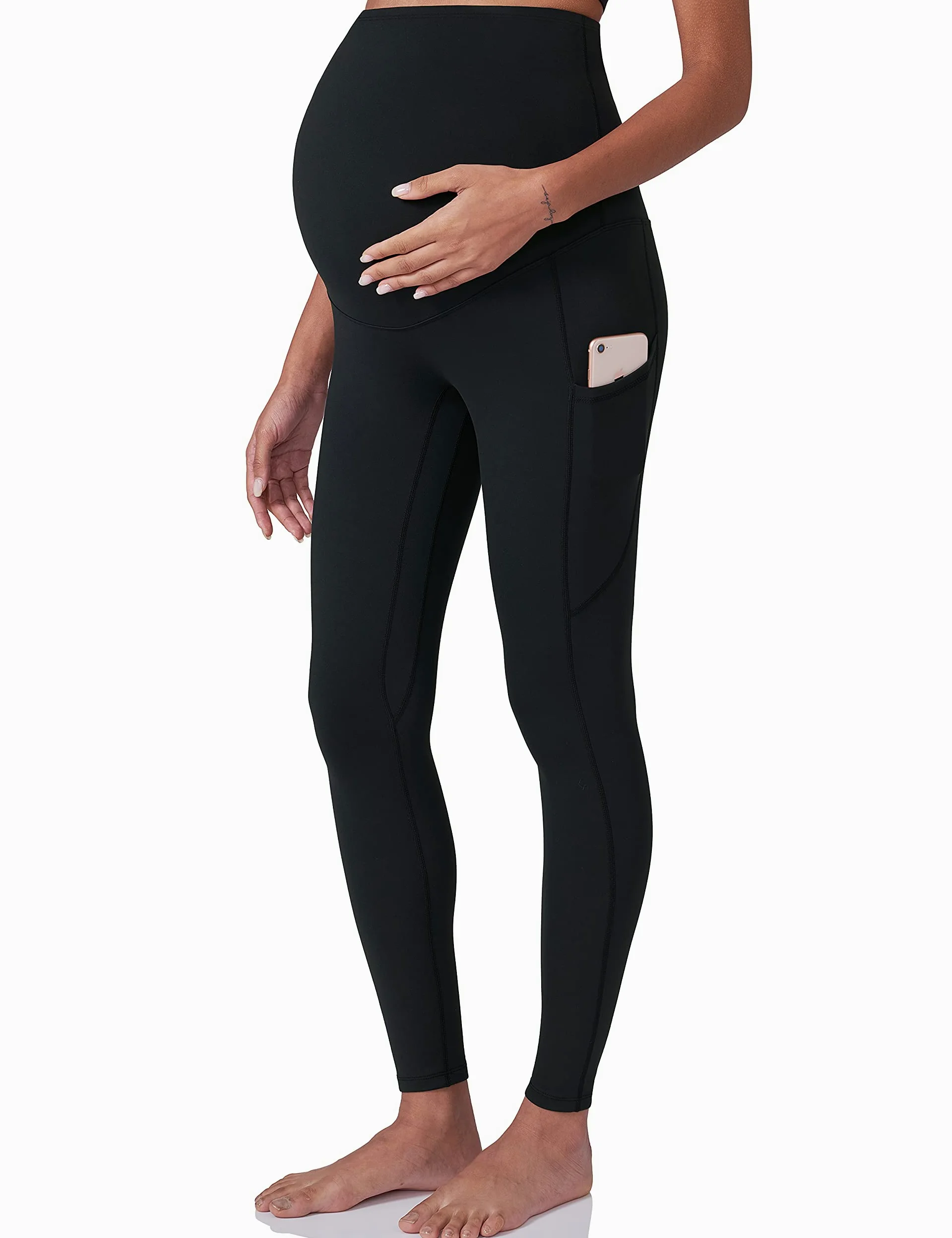 POSHDIVAH Legging d’entraînement de maternité pour femmes, pantalon de yoga avec poches, pantalon d’entraînement souple