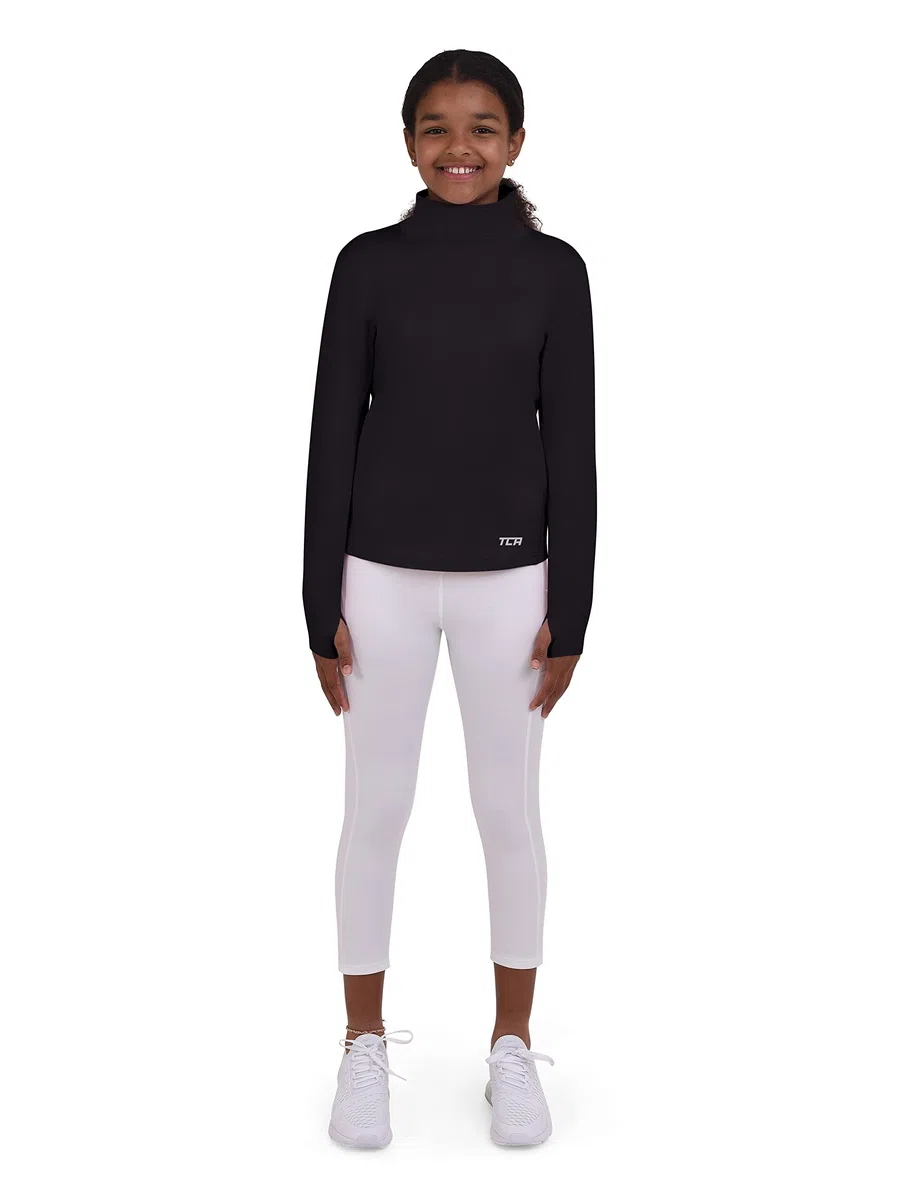 TCA Warm-Up T-Shirt de Sport et Thermique Running Tee-Shirt à Col Roulé pour Fille