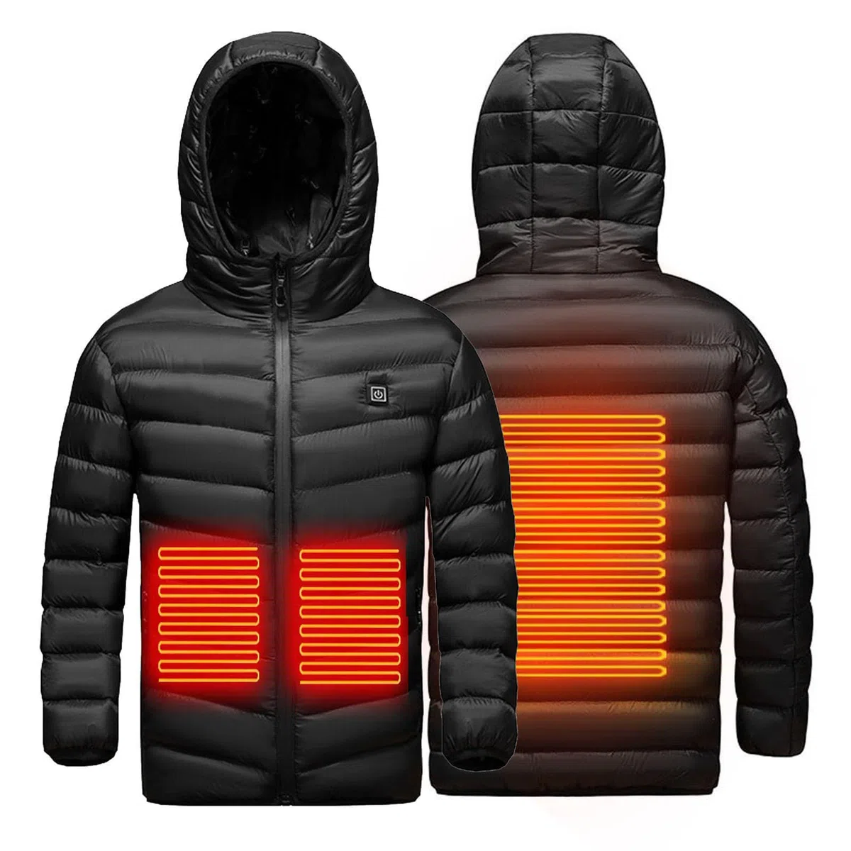 Générique Manteau Chauffant couleur unie Enfants Veste Chauffant Electrique Garçons Filles USB avec 3 Zones de Chauffage Manches Longues Veste Chauffante Doudoune Vêtements Chauffants Lavable