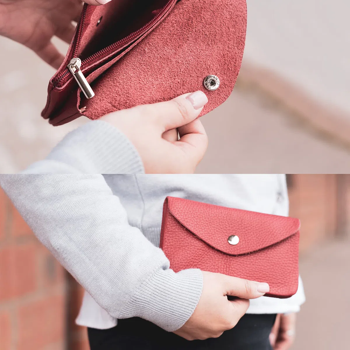 modamoda de P11 Portefeuille en cuir pour femme 16x10 cm, Fabriqué à la main en Italie, m