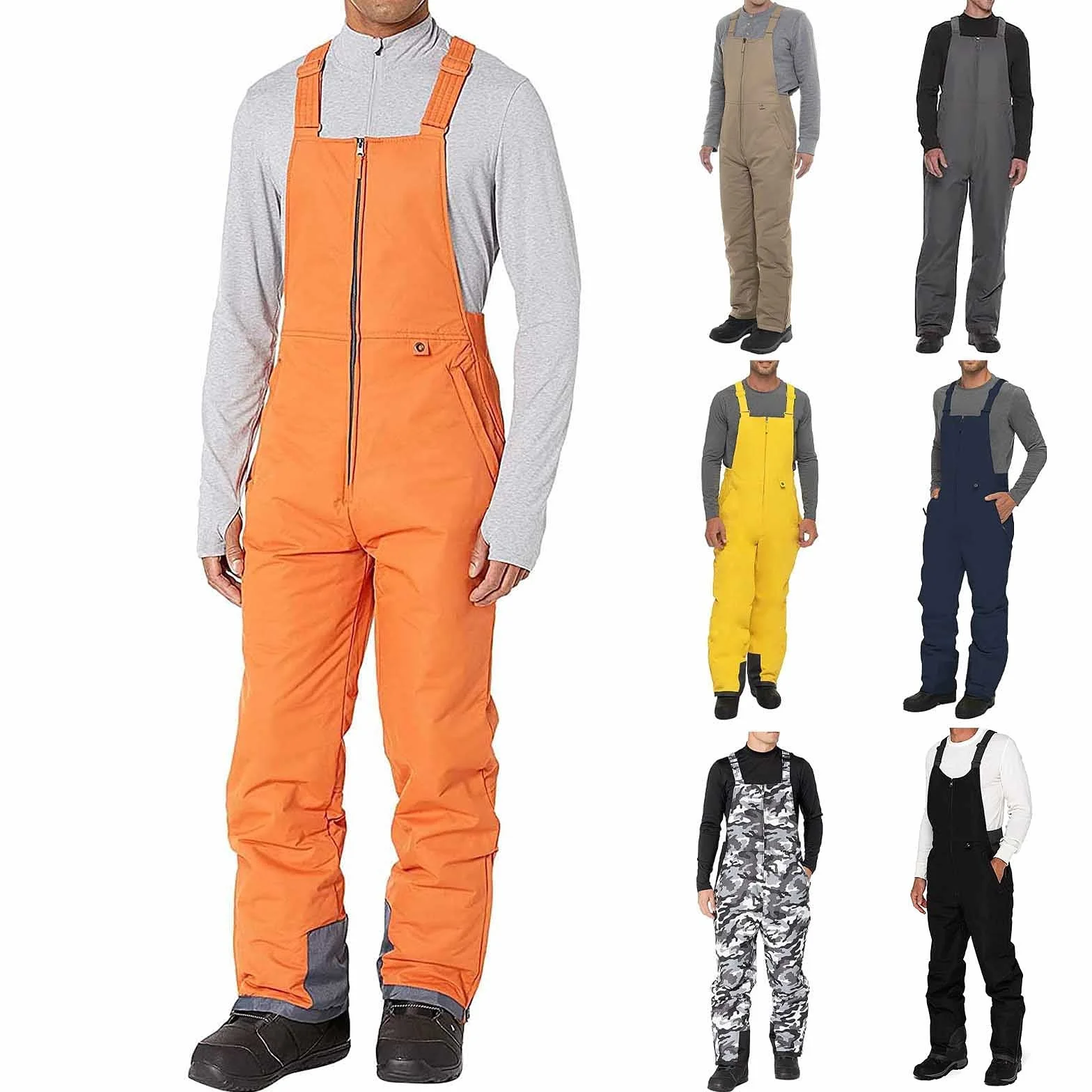 Pantalon de ski pour homme - Imperméable - Coupe-vent - Isolation thermique - Avec boucle amovible - Pantalon de ski pour homme - Pantalon d'extérieur - Pantalon d'hiver chaud