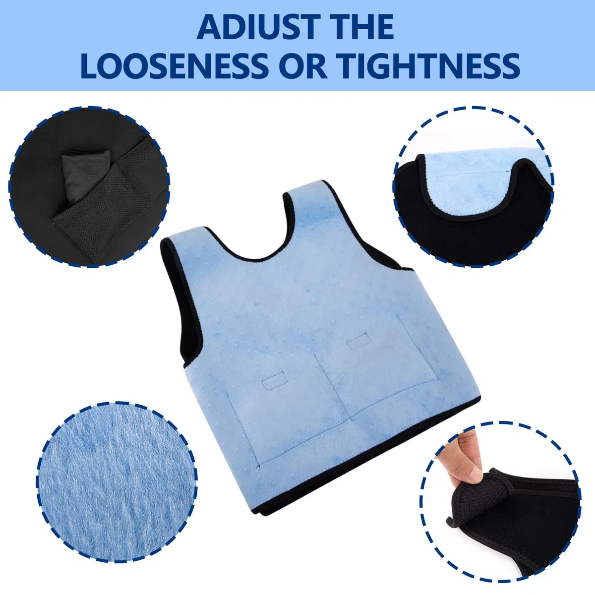 Enfant Weighted Vest, Gilet Ajustable Enfant, Outil D'aide à La Psychomotricité pour Enfants, Vêtement Sensoriel pour Autistes, Enfants de Tdah, Confort par Pression Profonde un Sentiment de Sécurité