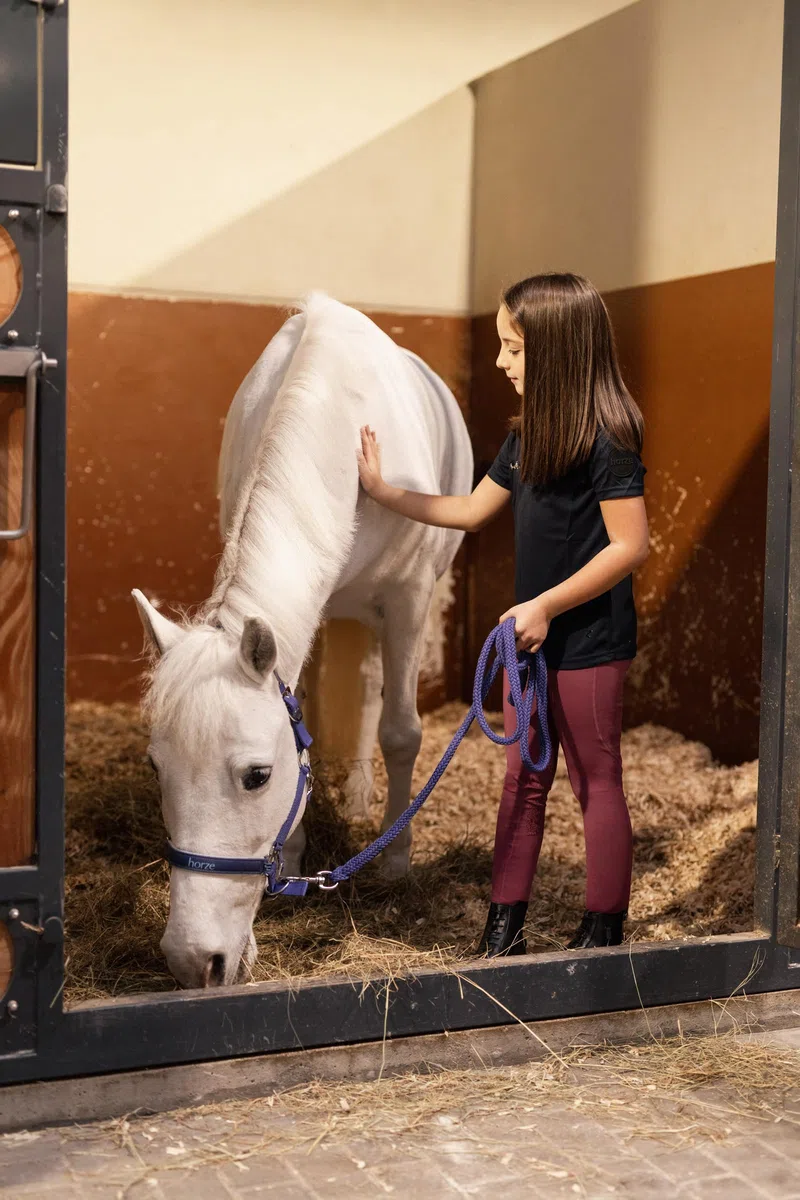 HORZE Legging d'équitation DEA, pour Enfant, Pantalon d'équitation pour Fille, Passants de Ceinture, empiècement Complet, Poche pour téléphone Portable