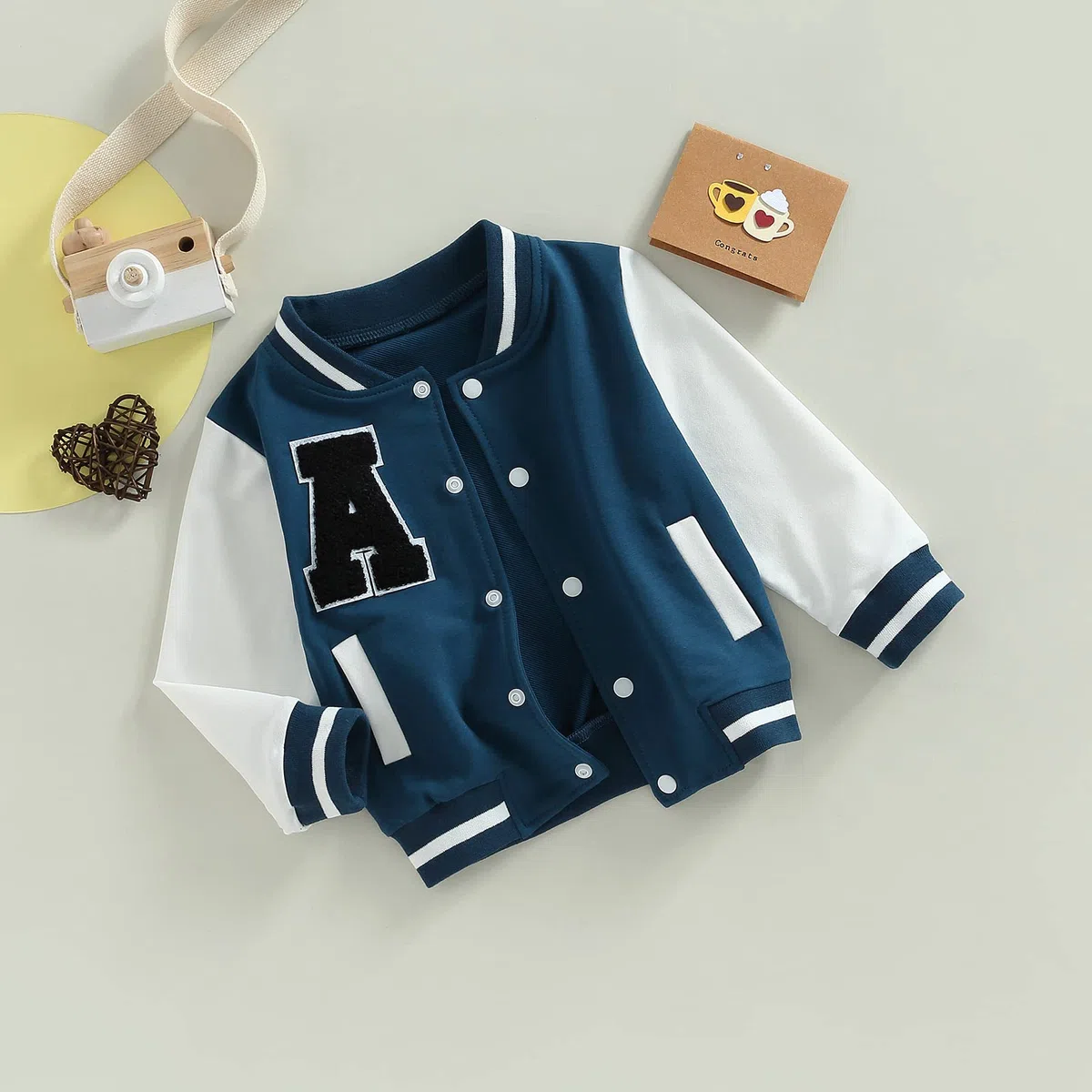 Veste de baseball à manches longues pour tout-petits garçons, manteaux décontractés pour petits garçons, vestes d'automne et d'hiver avec poche