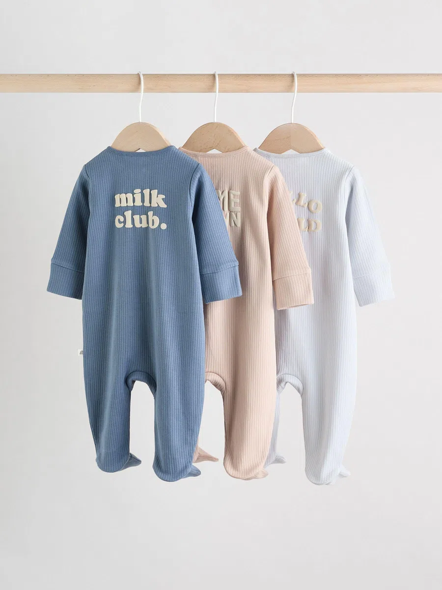 NEXT Bébé garçon Dors-Bien bébé à Inscription, Lot de 3
