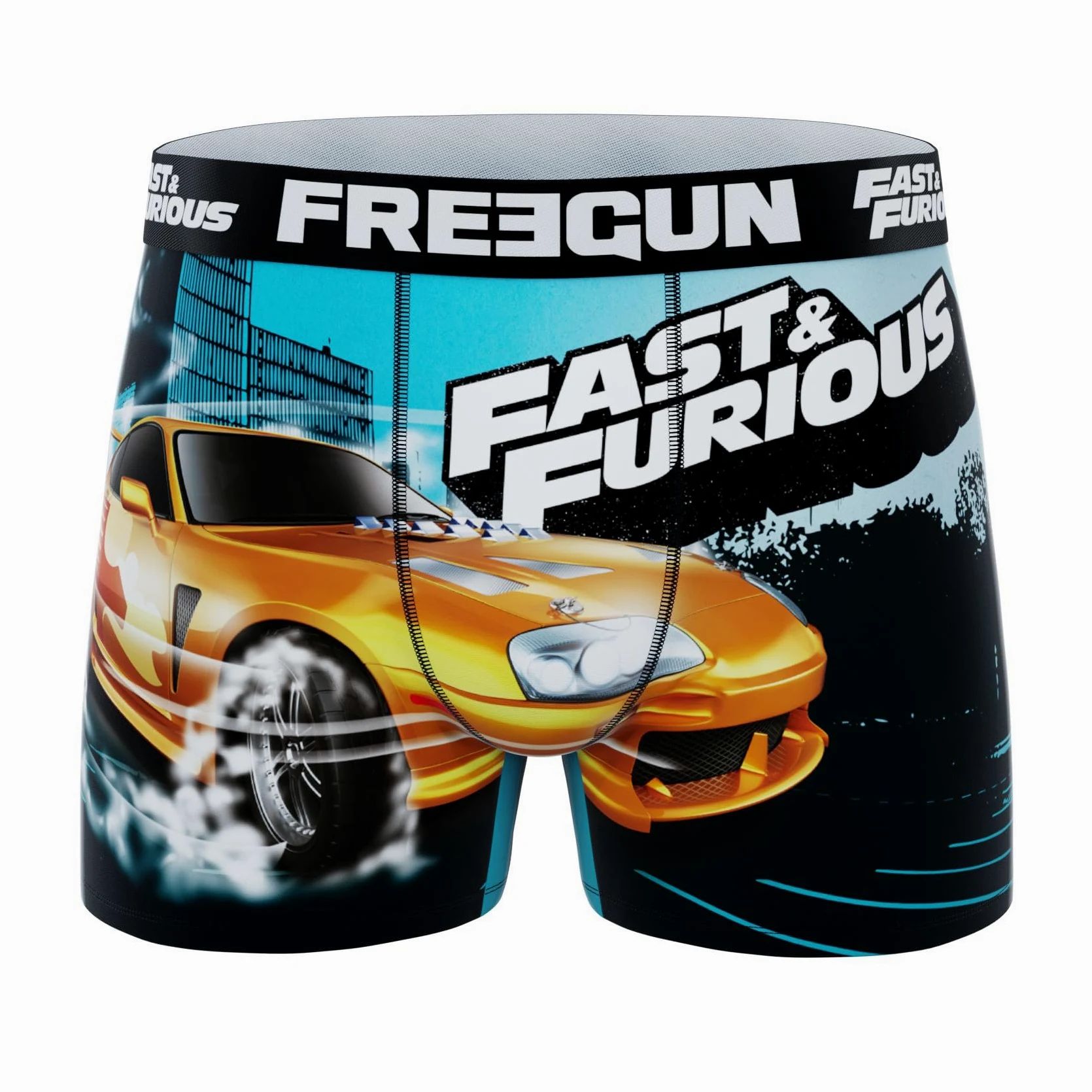 FREEGUN Boxer Homme Fast and Furious, Caleçon Homme Racing, Original et Doux (Lot de 4)