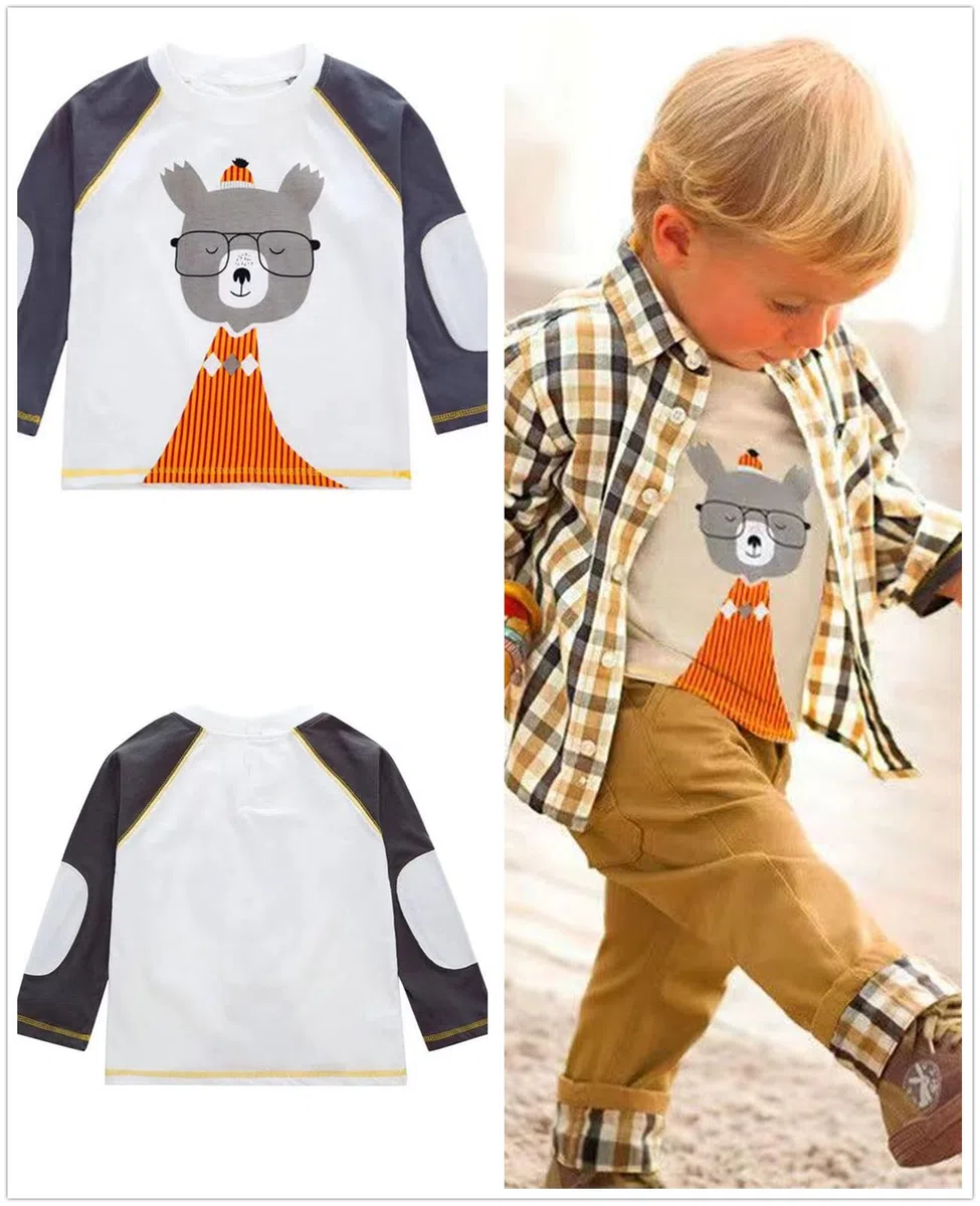 Sopo décontracté pour garçon Ensemble 3 pièces (T-shirt + Plaid Shirt + Pantalon Kaki) 1–5 Y