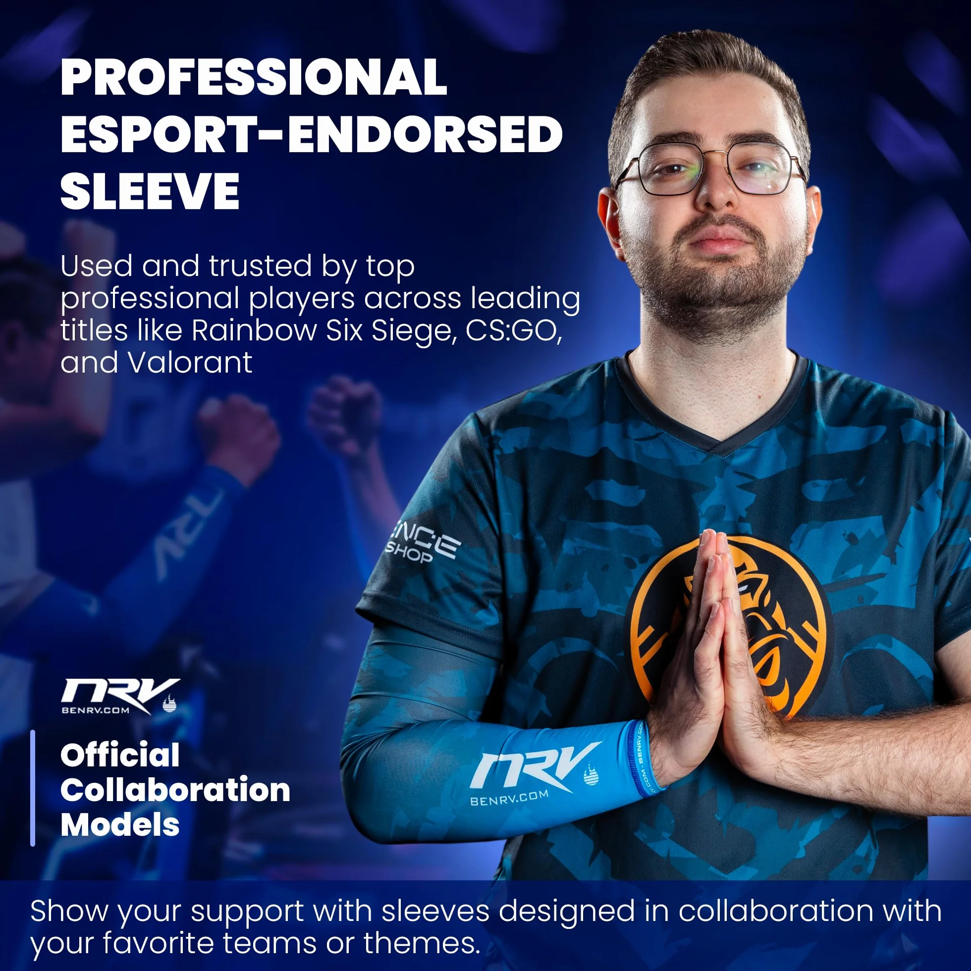 NRV Manchette de Compression Gaming - Edition Dragon - Optimisez Votre Jeu avec Confort et Style - Conçu par des Joueurs Professionnels - Durable, Respirant et Sans Friction
