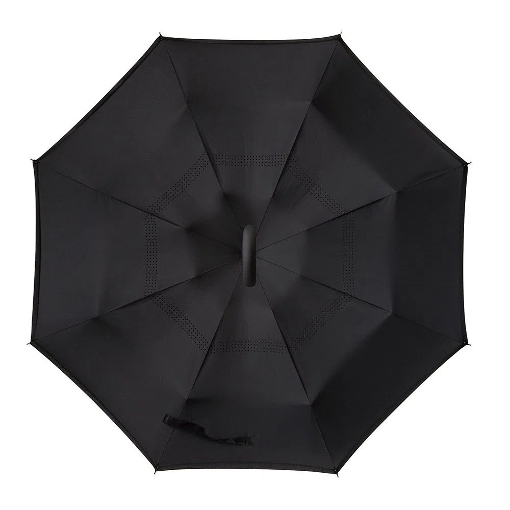 Parapluie Inversé, Anti-UV Double Couche Coupe-Vent Parapluie, Mains Libres poignée en Forme C Parapluie