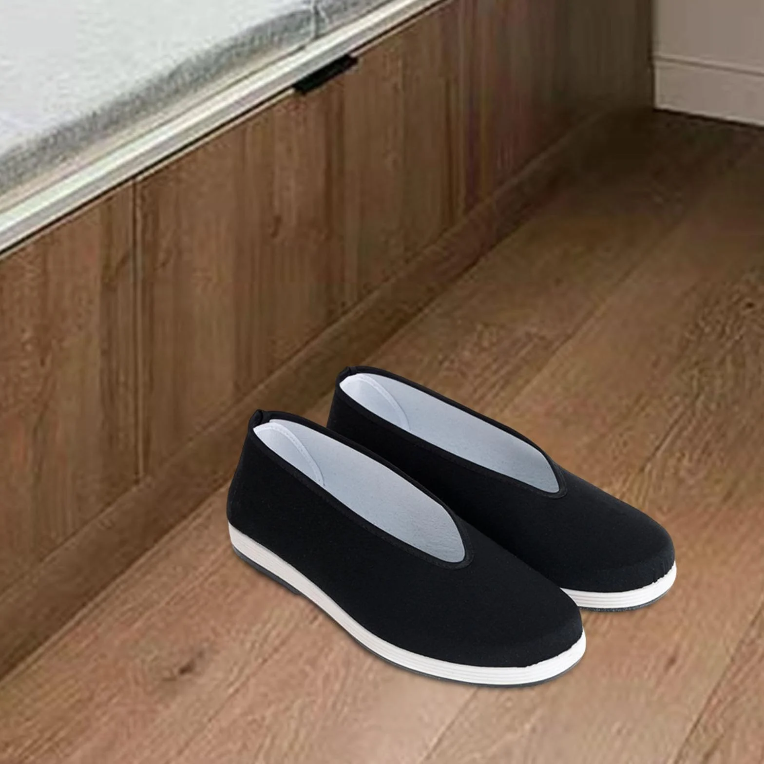 F Fityle Chaussures de Tai Chaussures de Kung Fu, Semelle en Caoutchouc Antidérapante, Respirantes, Confortables et Durables, Vieilles Chaussures de Pékin