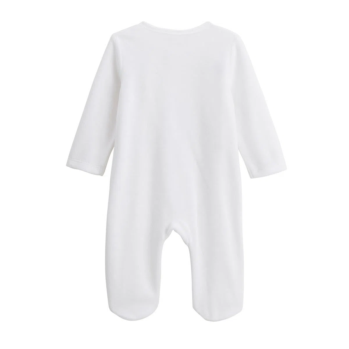 Petit Béguin - Lot de 2 pyjamas bébé en velours ouverture zippée Perle