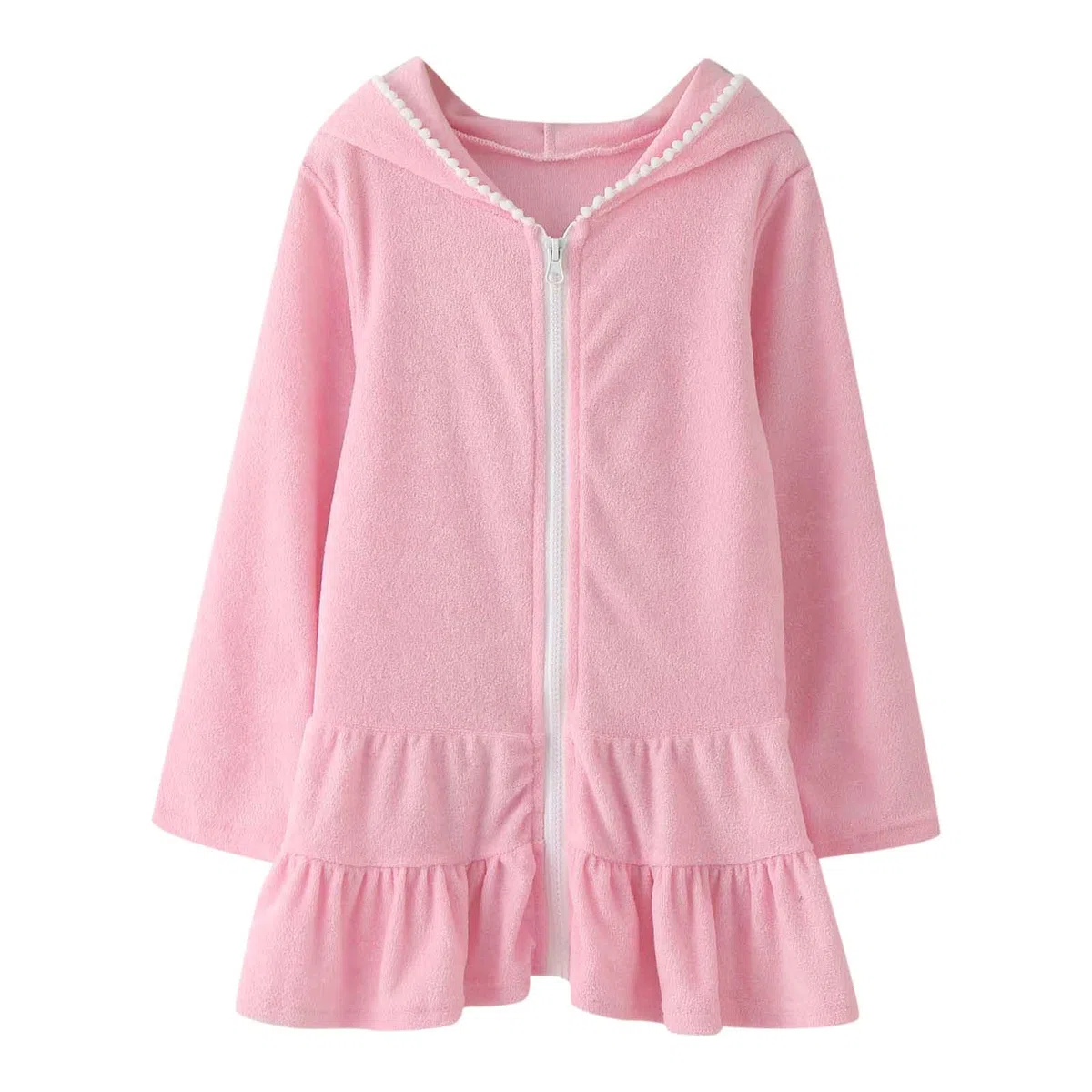 Generisch Maillot de bain pour fille avec fermeture éclair - Peignoir absorbant - Robe de plage