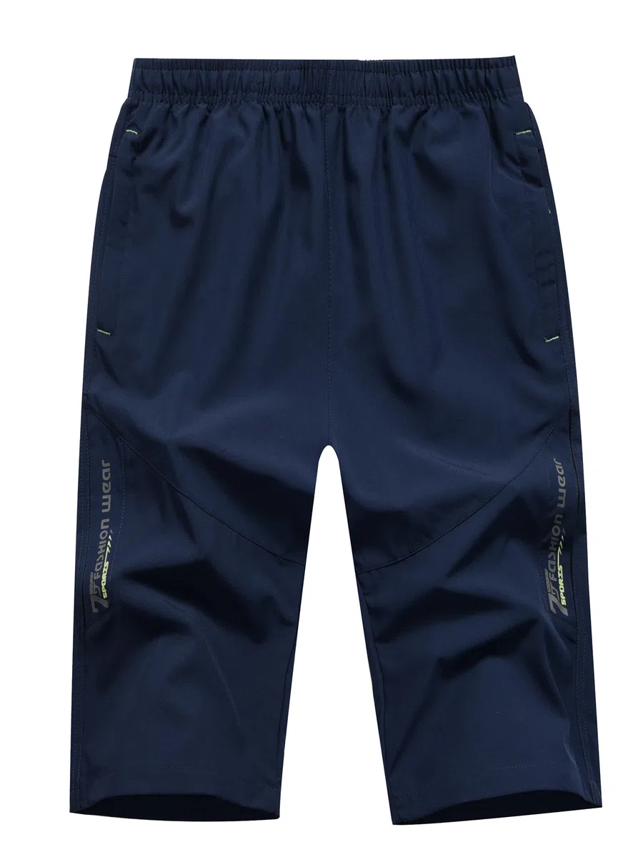 CAMLAKEE Shorts Garçon 3/4 Short Sport Enfant Pantalon Court Été avec Taille Élastique
