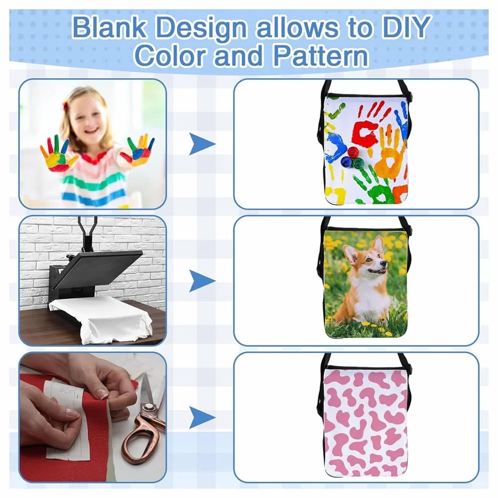 2 Pièces de Sublimation Sac à Bandoulière de Sublimation Vierges Sac à Bandoulière de Sublimation Sac Vierge de Sublimation pour Anniversaire