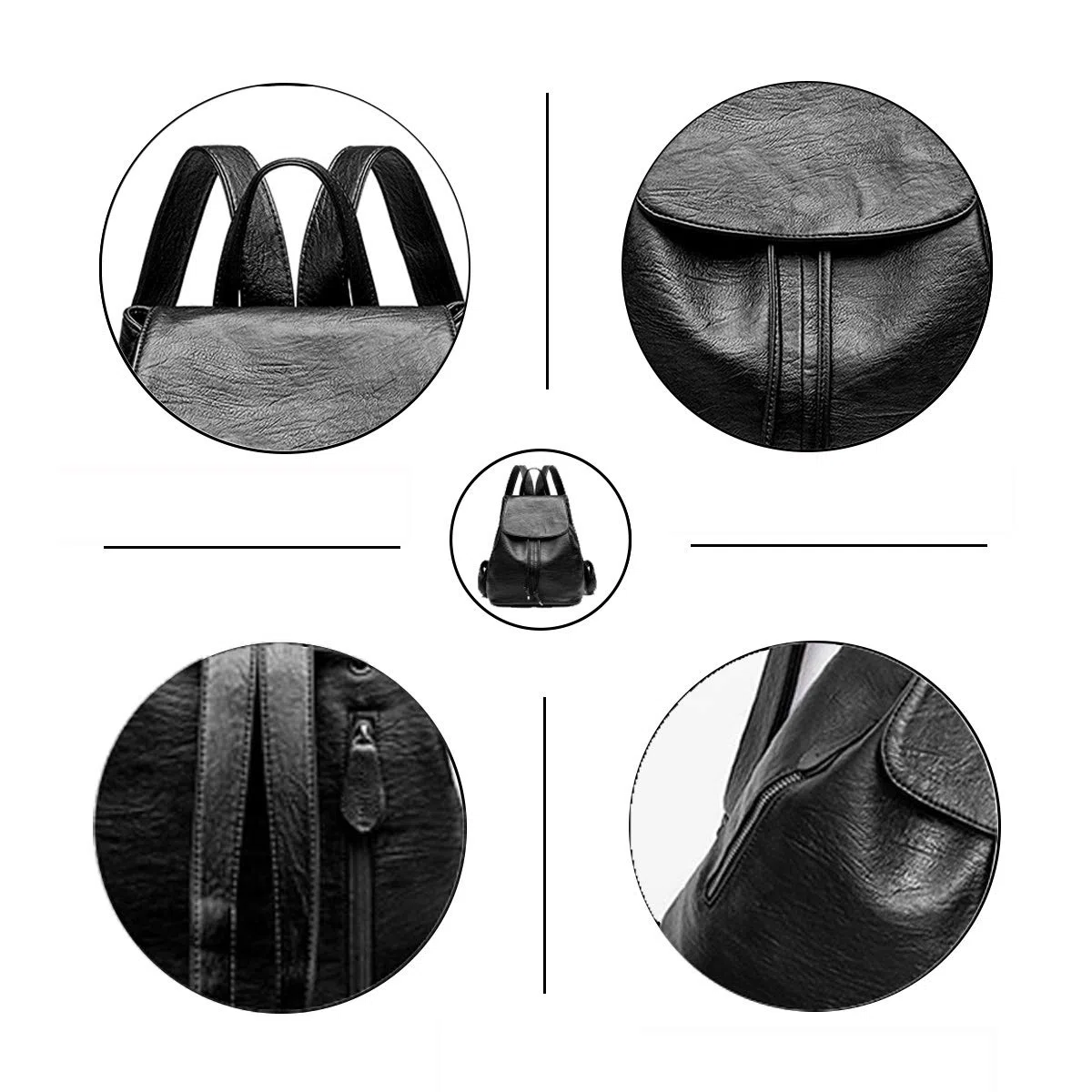Femme Sacs portés dos Mode Cuir Imperméable Voyage L'école Loisir Sac a dos