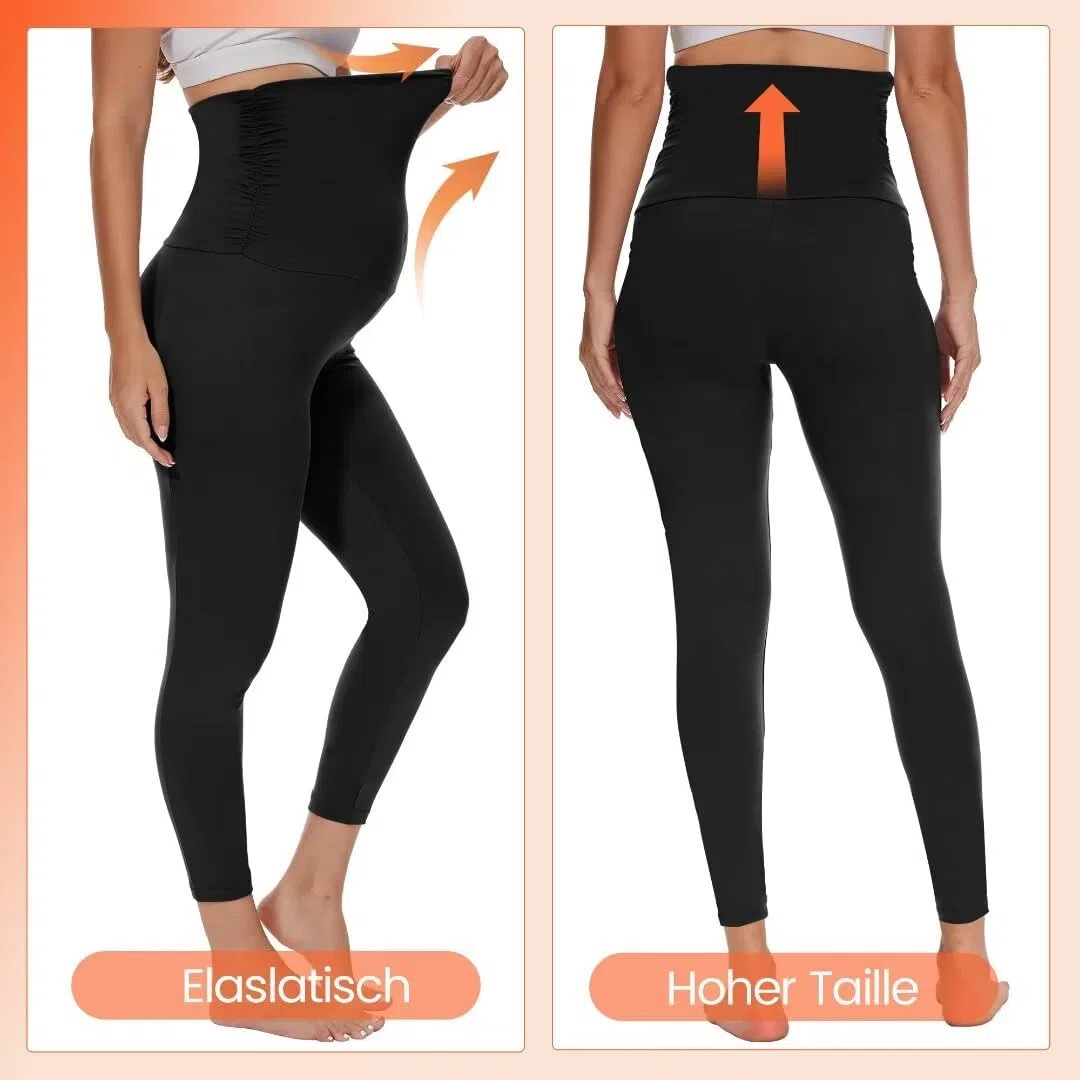 QGGQDD Legging de grossesse thermique pour femme - Taille haute - Legging chaud de grossesse - Hiver - Pour la maison, le sport