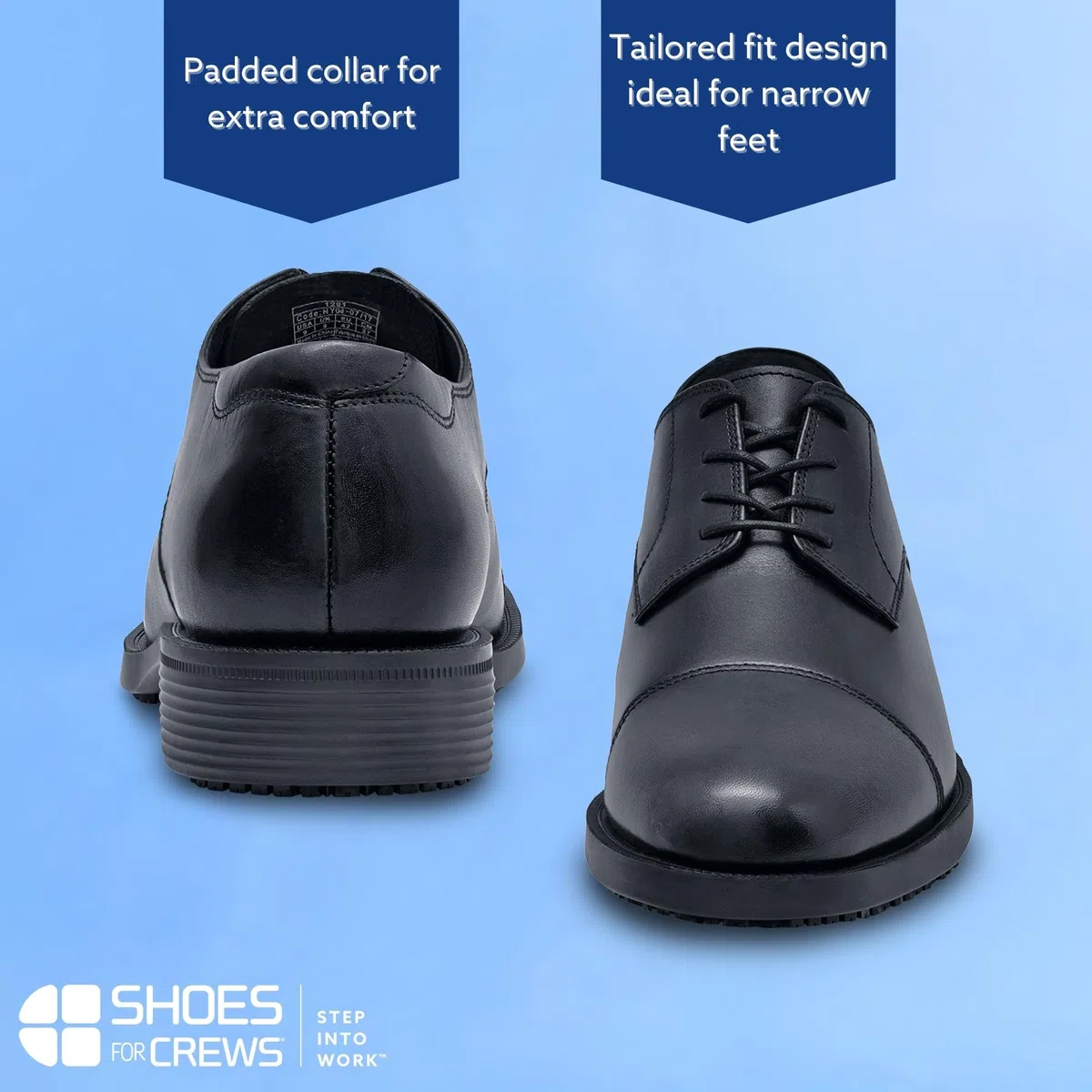Shoes for Crews Senator – Chaussures de Travail Confortables en Cuir, Semelle intérieure matelassée, Semelle extérieure antidérapante, Style Bureau Classique – pour Hommes