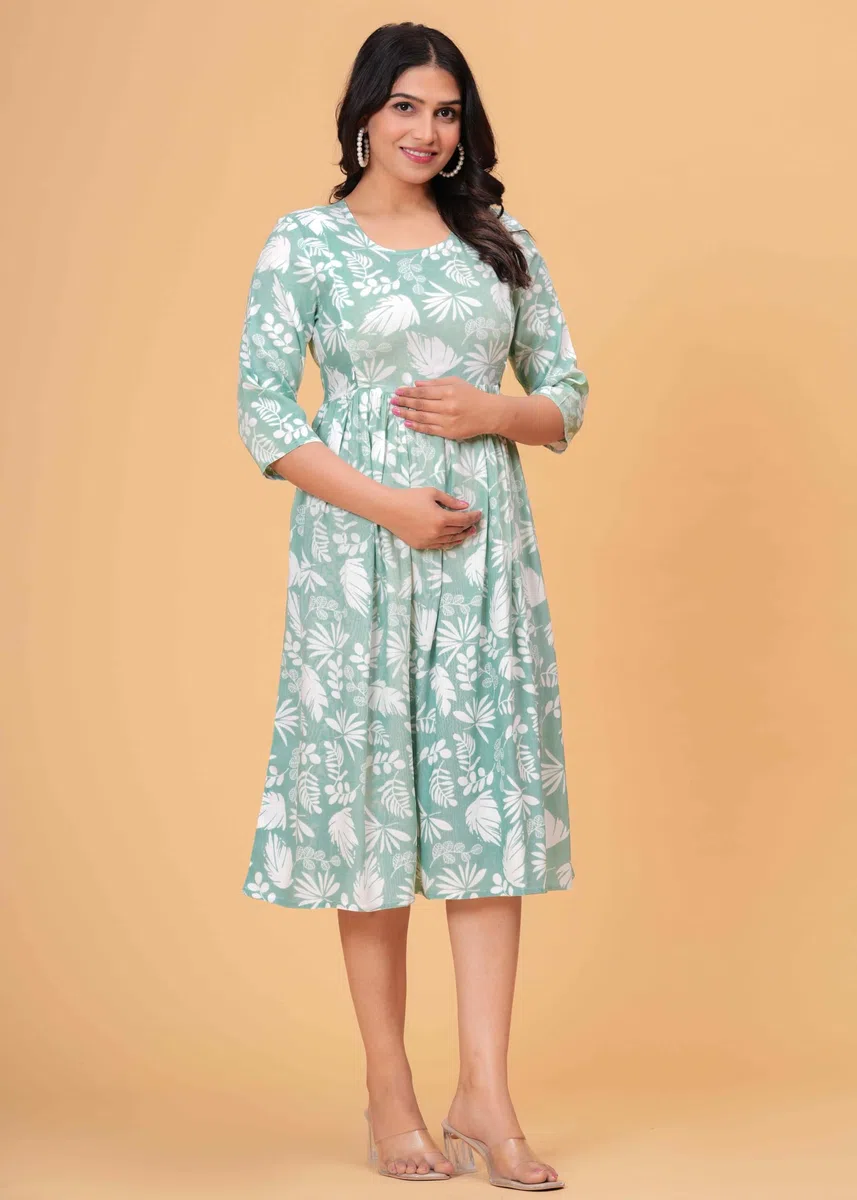 Jikonet Robe de maternité pour femme Kurti imprimée Robe d'allaitement confortable Kurta