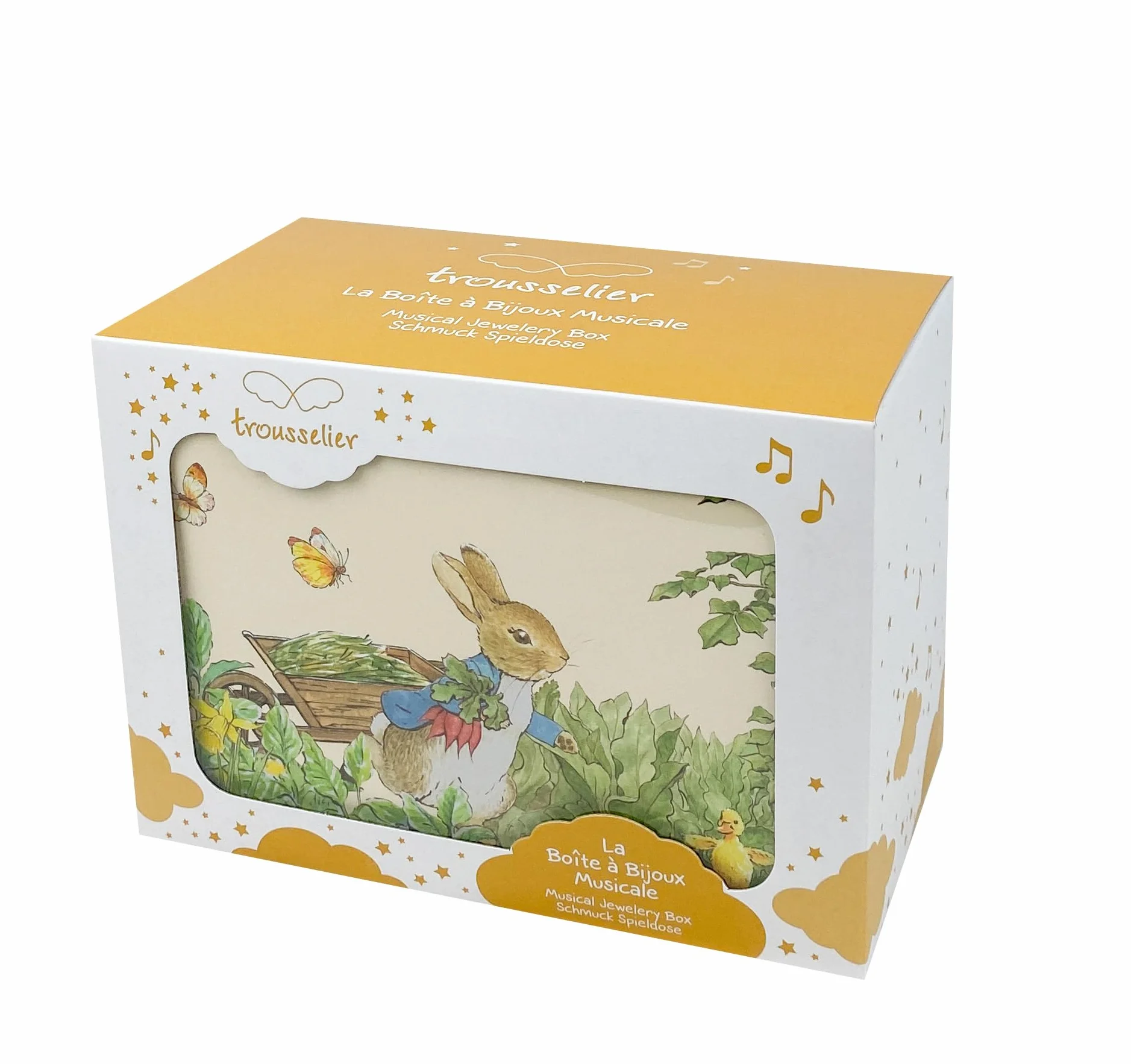 TROUSSELIER - Pierre Lapin - Peter Rabbit. - Boîte à Trésors & Bijoux Musicale - Idéal Cadeau Enfant - Musique Le Printemps de Vivaldi - Colori Vert
