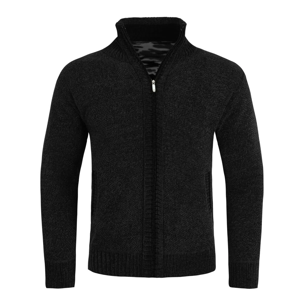 Allthemen Gilet Cardigan Homme Col Montant Veste Laine Knitted Sweater Grosse Maille 5 Couleurs