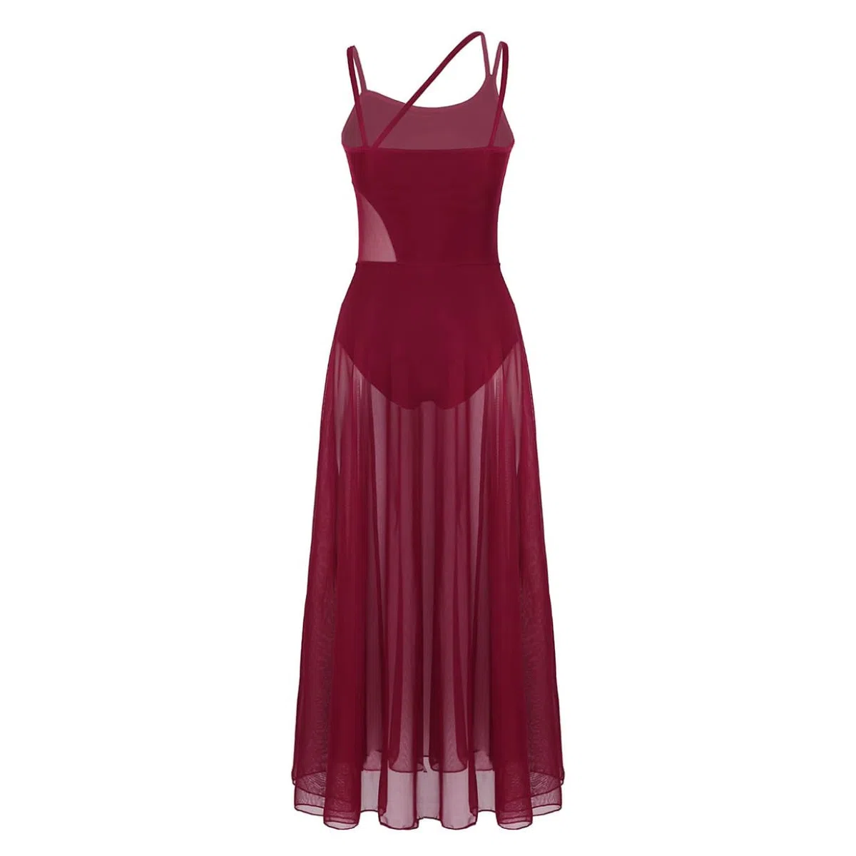 Oyolan Femme Robe Danse sans Manches Justaucorps Robe Danse Contemporaine Tenue Salsa Rumba Latine Costume Dancewear