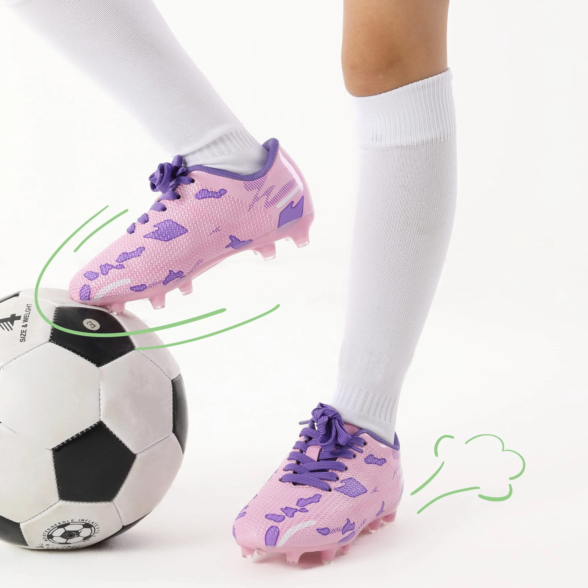DREAM PAIRS Kids Chaussures de Football pour Enfants Durable Chaussures à Crampons avec Laçage latéral pour Garçons Confortable SDSO2301K