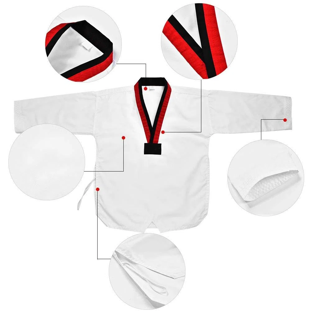 Alomejor Uniforme de Karaté Taekwondo 100% Algodón Con Cinturón Incluido Para Entrenamiento y Competición - Traje de Artes Marciales Para Adultos y Niños - Combatsport Ropa Deportiva de Alta Calidad