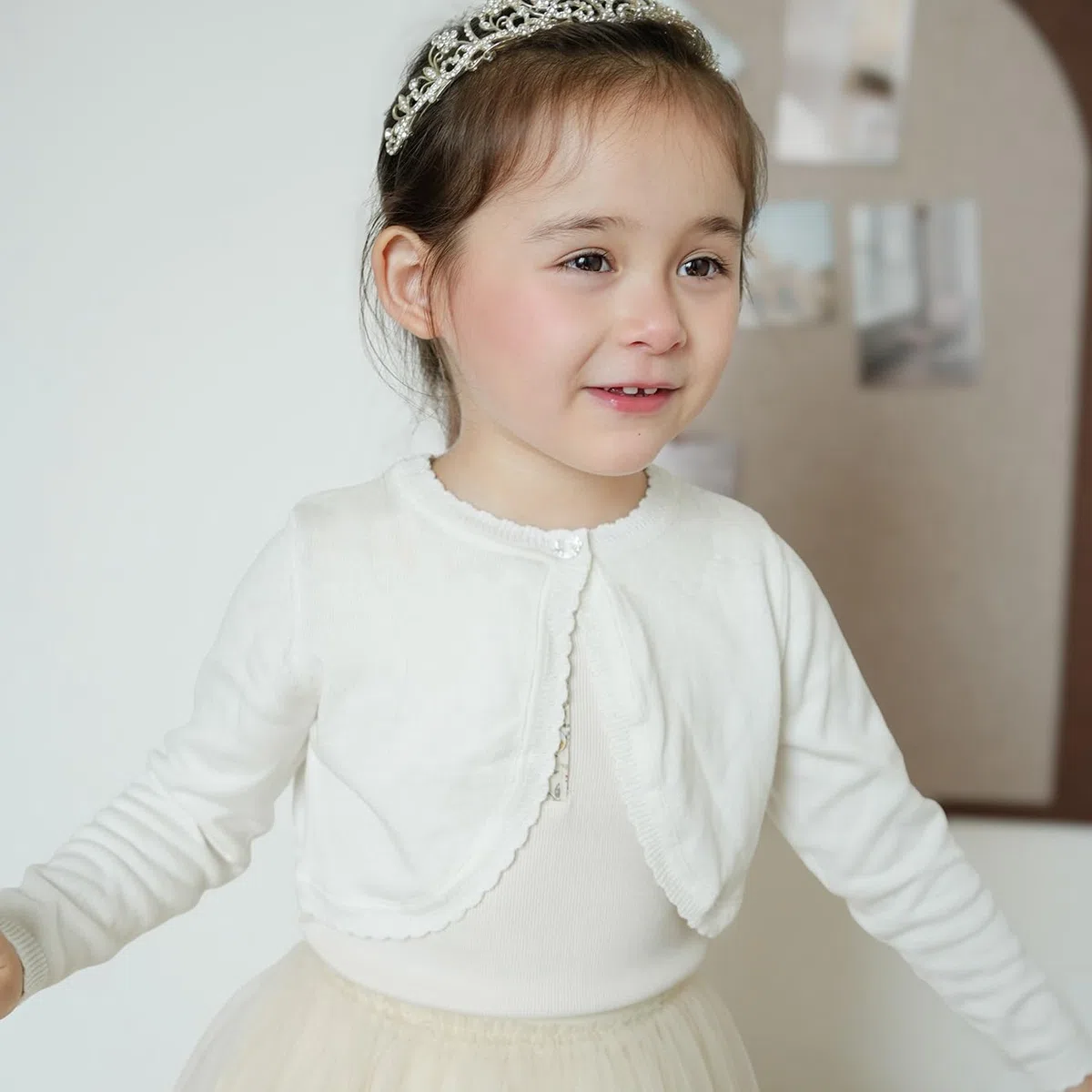 Gilet Cardigan en Tricoté à Manches Longues Pull en Coton Boléro Sweatshirt Filles pour 1-14 Ans
