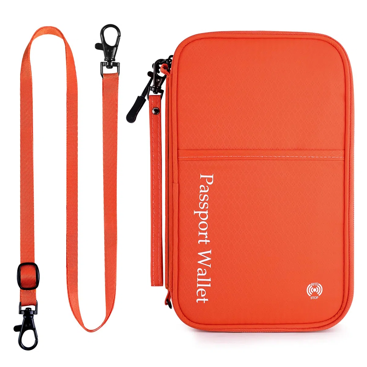 Portefeuilles Passeport de Voyage, Famille Porte-Passeport Organisateur Documents de Voyage pour 8 Passeports, Protège Passeport avec RFID pour Homme Femme, Orange